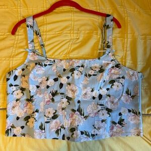 Victoria's Secret Floral Tank Top - Light Blue and White